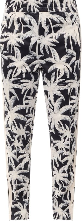 Palm Angels Nylon trouser with Palms Allover print Zwart