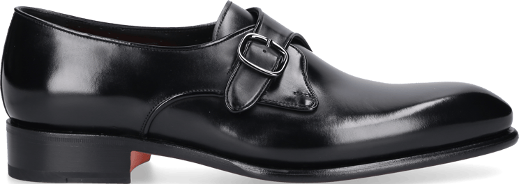 Santoni Business Shoes Monk Strap Mccr Calfskin Volo Zwart