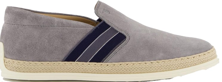 Tod's Heren Rafia Loafer Suede Grijs Grijs