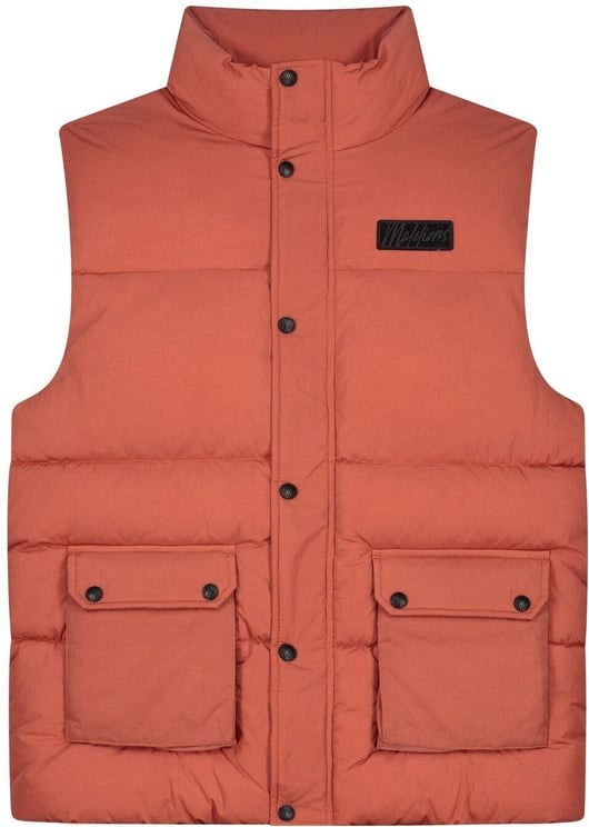 Malelions Malelions Men Crinkle Padded Vest - Coral Rood