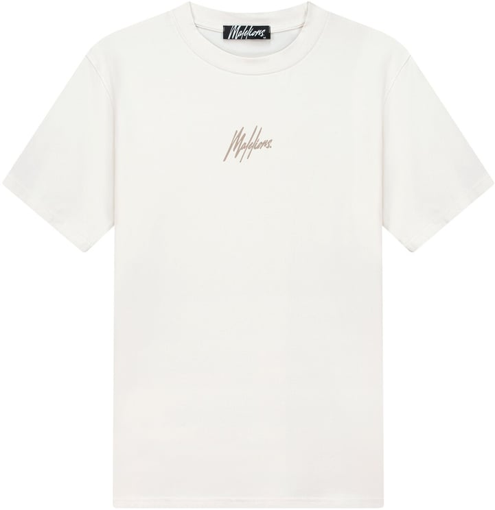Malelions Striped Signature T-Shirt Off-White
