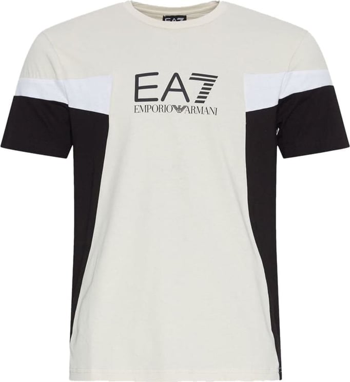 Emporio Armani EA7 Colourblock T-Shirt Heren Beige Beige
