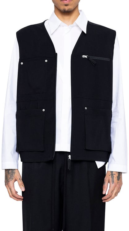 MM6 Maison Margiela POCKET GILET BLACK Zwart