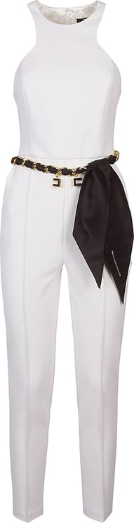 Elisabetta Franchi Belted Jumpsuit White Wit
