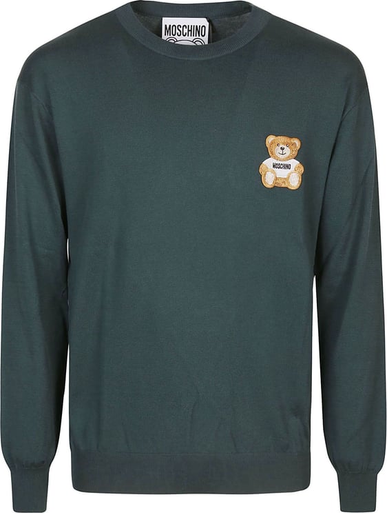 Moschino Embroidery Bear Sweater Green Groen