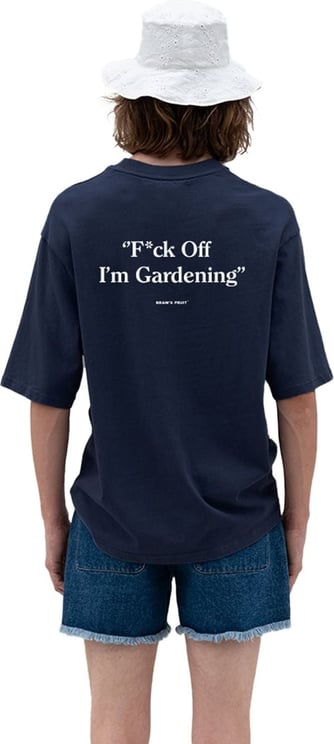 Bram's Fruit F*ck Off I'm Gardening T-shirt Navy Blauw