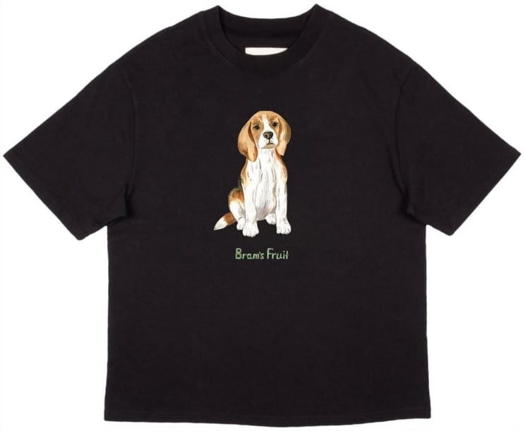 Bram's Fruit Beagle Aquarel T-shirt Black Zwart