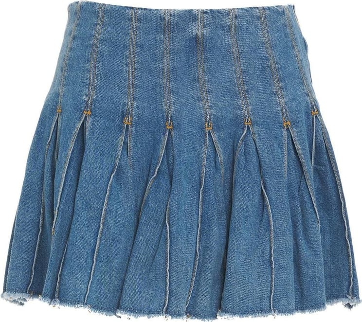 Liu Jo Denim skirt with flounces Blauw