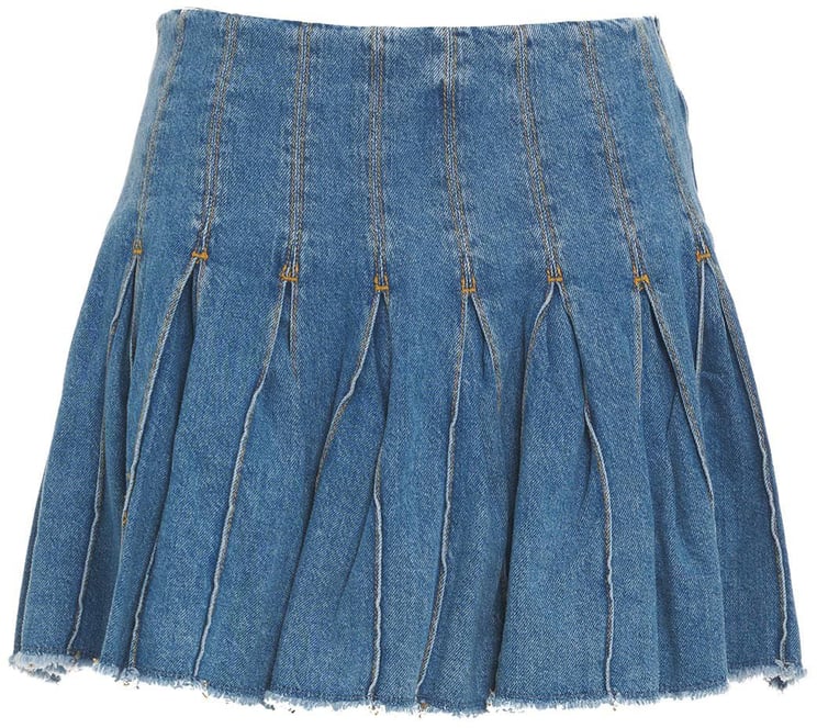 Liu Jo Denim skirt with flounces Blauw