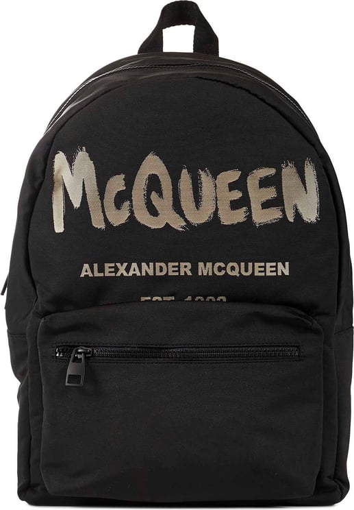 Alexander McQueen Graffiti Metropolitan Backpack Zwart