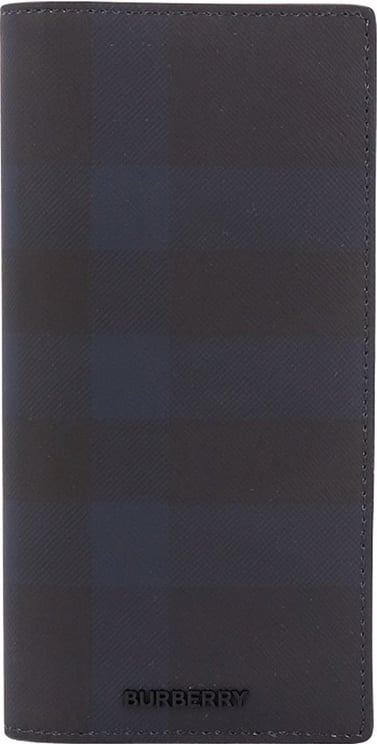 Burberry Coated canvas wallet with Check motif Blauw