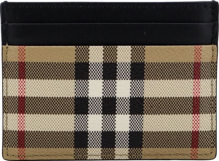 Burberry Coated canvas card holder with Check motif Beige