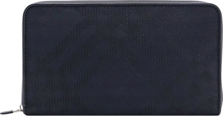 Burberry Coated canvas wallet with check motif Zwart