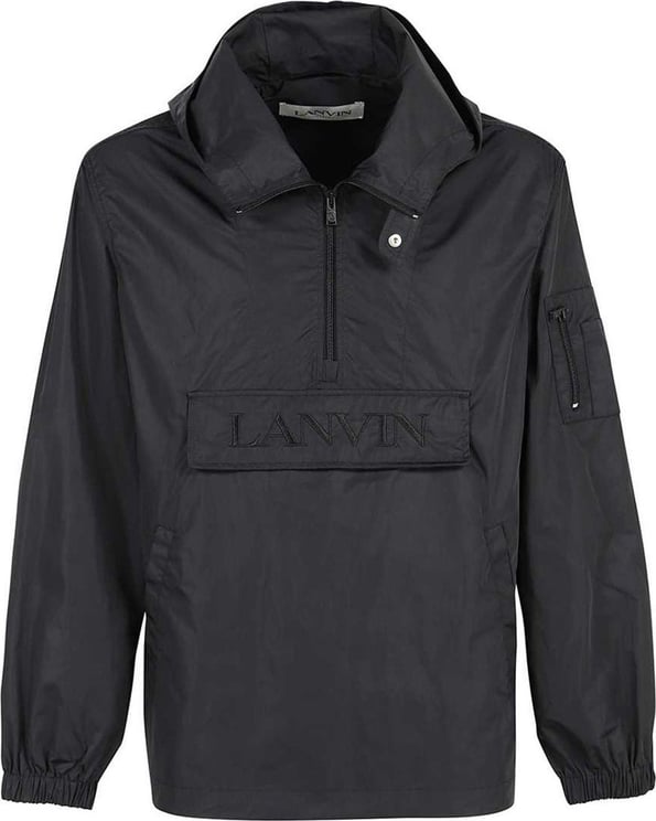 Lanvin Lanvin Logo Hooded Windbreaker Zwart