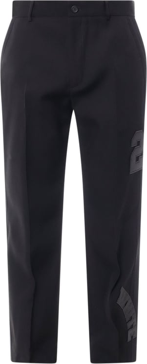 OFF-WHITE Wool trouser with 23 and WHITE patches Zwart