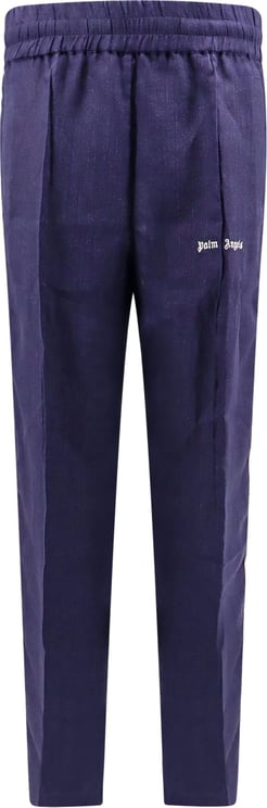 Palm Angels Classic Logo linen trouser Blauw