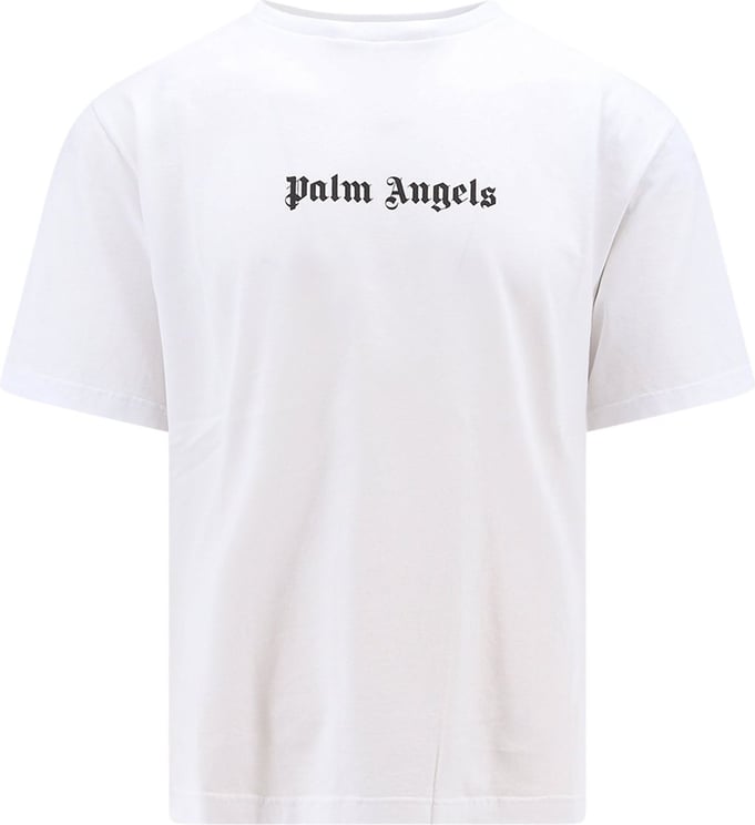 Palm Angels Cotton t-shirt with Logo print Wit