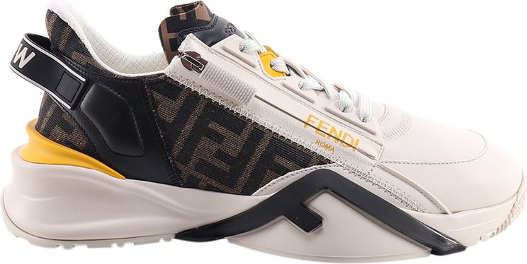 Fendi Leather sneakers with FF motif Wit