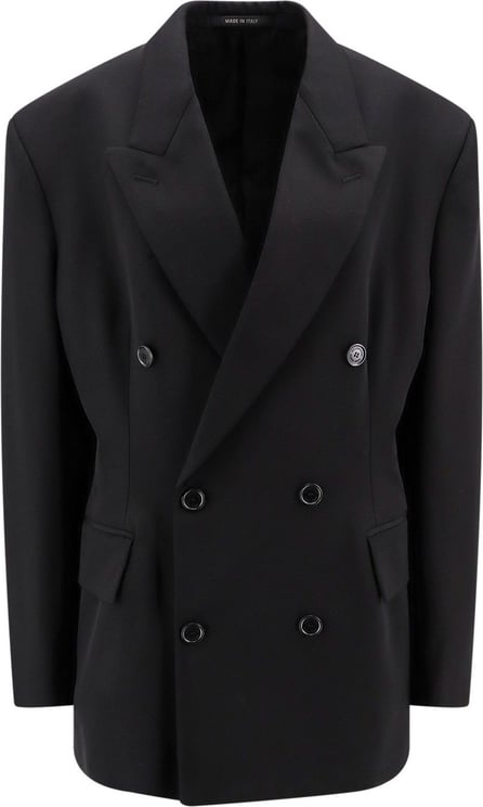 Balenciaga Cinched fitted wool blazer Zwart