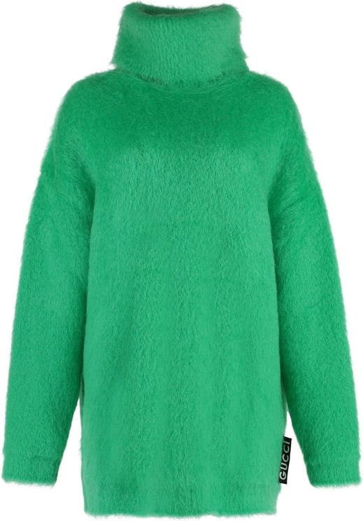 Gucci Gucci Mohair-Blend Mini Sweater Dress Groen