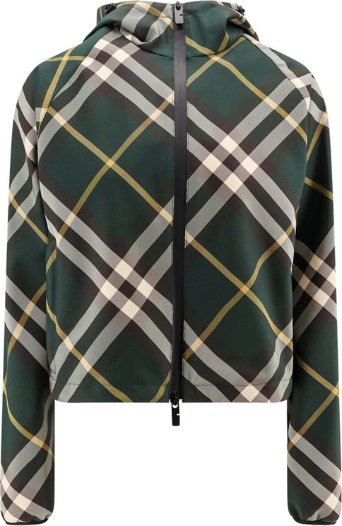 Burberry Nylon jacket with check motif Groen