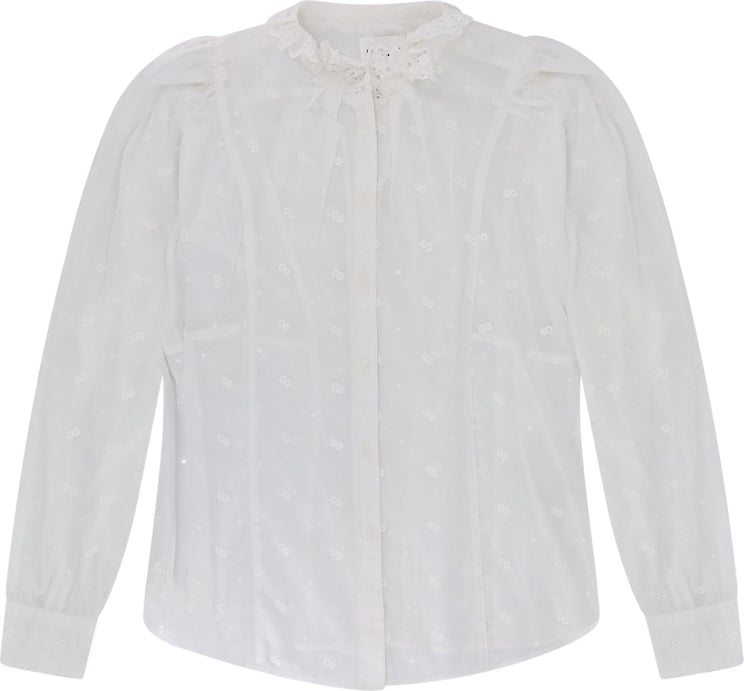 Isabel Marant Biologic cotton shirt with all-over embroideries Wit