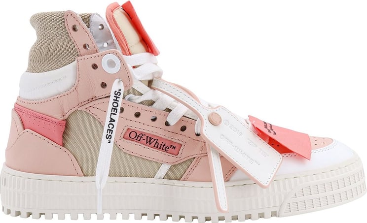 OFF-WHITE Canvas and leather sneakers with iconic Zip Tie Roze