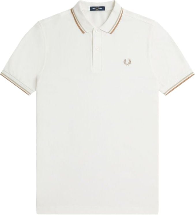 Fred Perry Fred Perry Twin Tipped Polo Snow White/Oatmeal/Warm Stone Bruin
