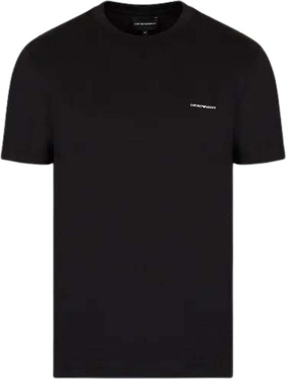 Emporio Armani T-shirt Uomo con micro logo lettering sul petto Zwart