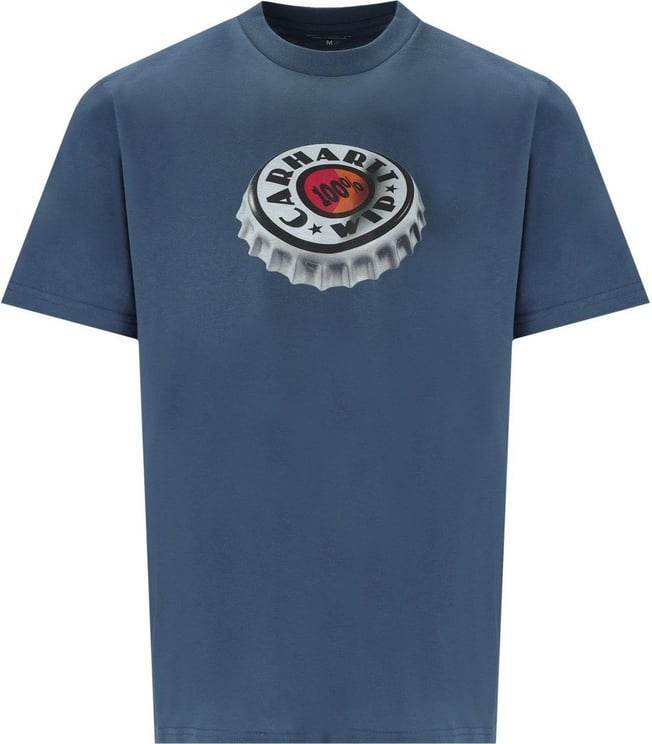 Carhartt Wip S/s Bottle Cap Naval T-shirt Blue Blauw