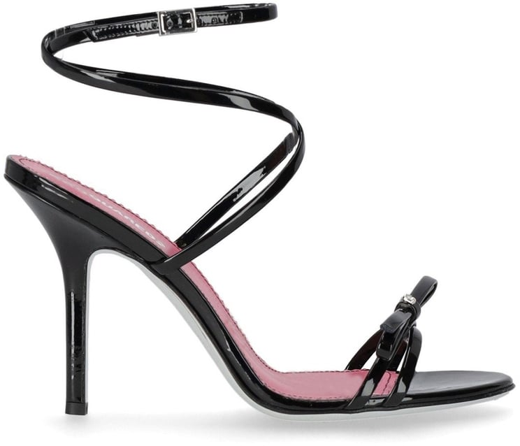 Dsquared2 Glossy Black Heeled Sandal Black Zwart