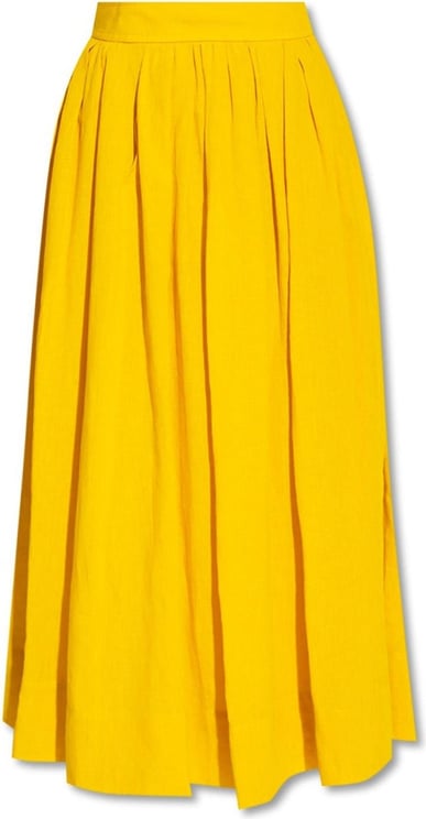 Chloé Chloe' Linen Midi Skirt Geel