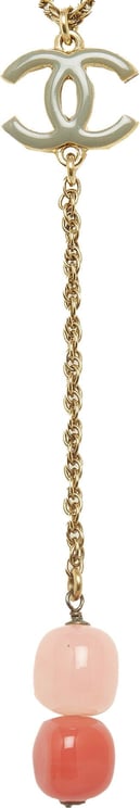 Chanel CC Drop Pendant Necklace Goud