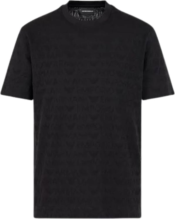 Emporio Armani T-shirt Uomo con logo jacquard all over Zwart