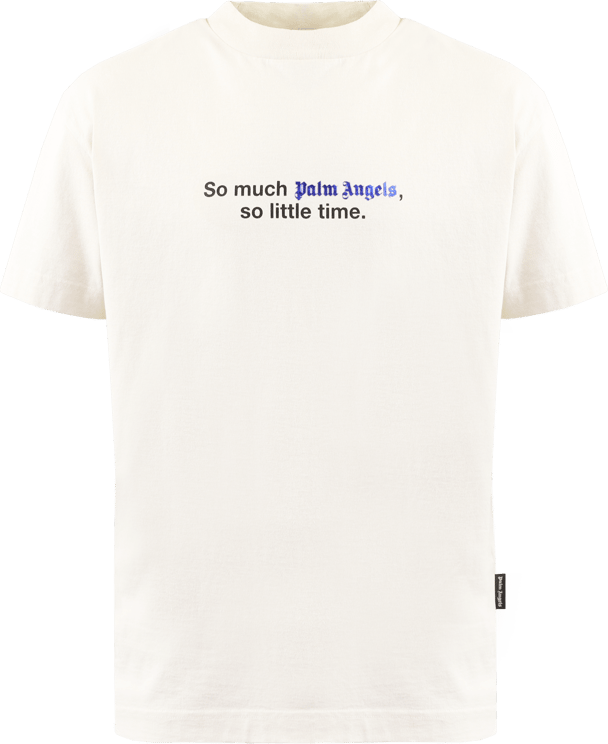 Palm Angels Heren Hippie Classic T-Shirt Wit Beige