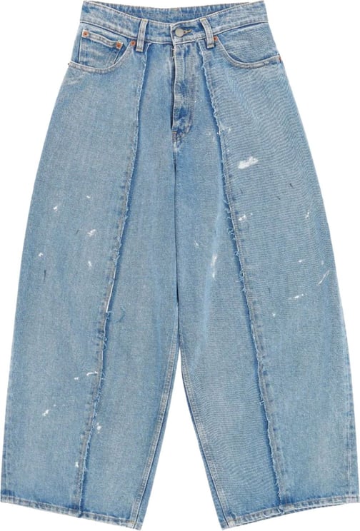MM6 Maison Margiela Cropped 5 Pockets Trousers Light Blue Blauw
