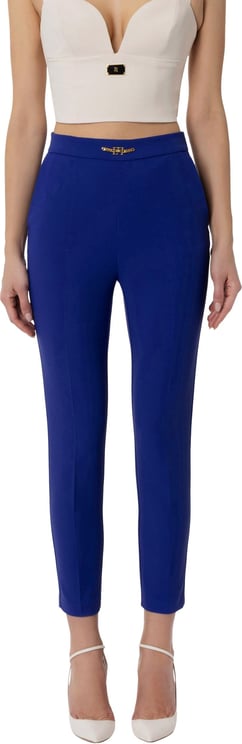 Elisabetta Franchi Trousers Blue Blauw
