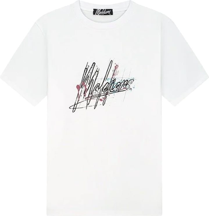 Malelions Malelions Shirt Wit Katoen maat XL Splash signature t-shirts wit Wit