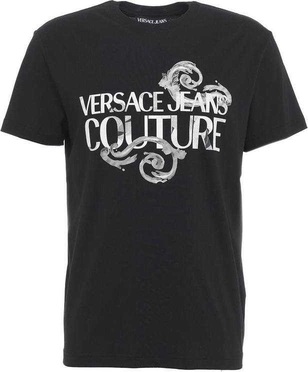 Versace T-shirt with logo print Zwart