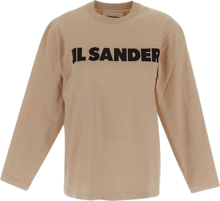 Jil Sander Long Sleeves Cotton T-shirt Beige