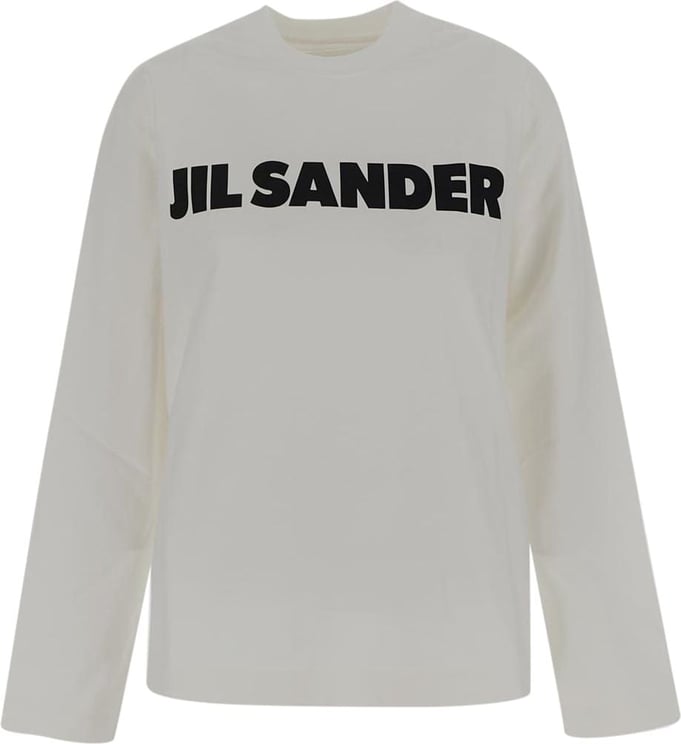 Jil Sander Long Sleeves Cotton T-shirt Wit