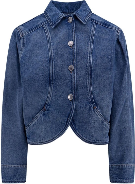 Isabel Marant Denim jacket with rounded profile Blauw