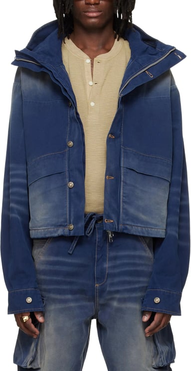 424 CROPPED PARKA INDACO DENIM