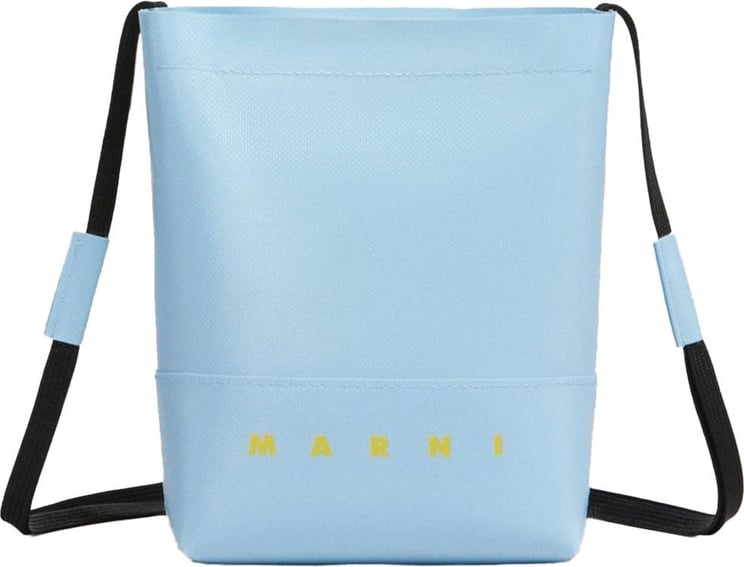 Marni mini sac museu a logo imprime Blauw