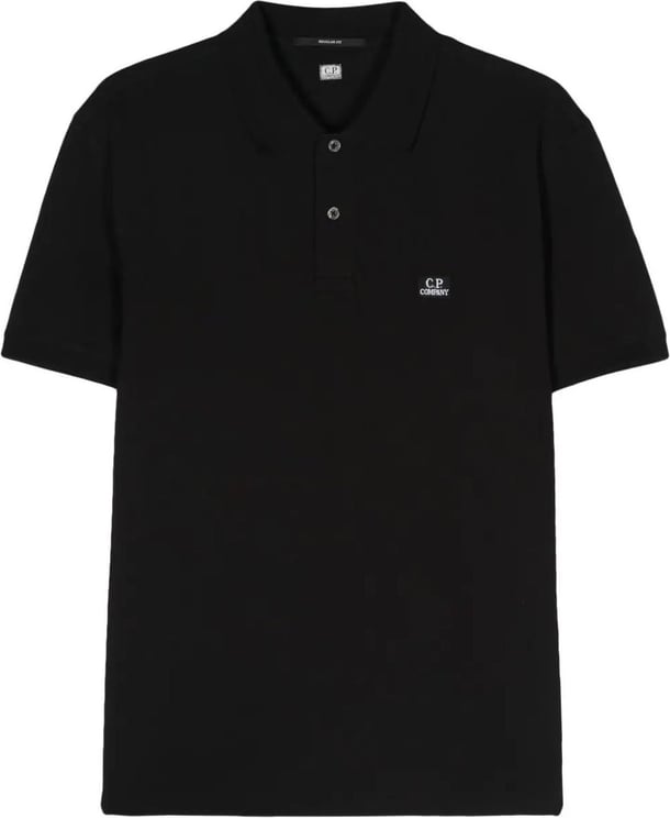 CP Company stretch piquet regular polo shirt black Zwart