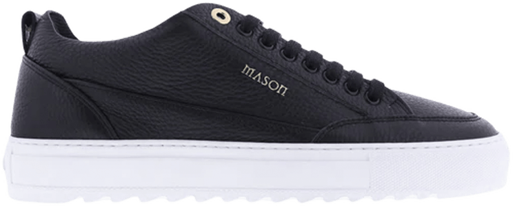 Mason Garments Heren Torino Leer Sneaker Zwart Zwart