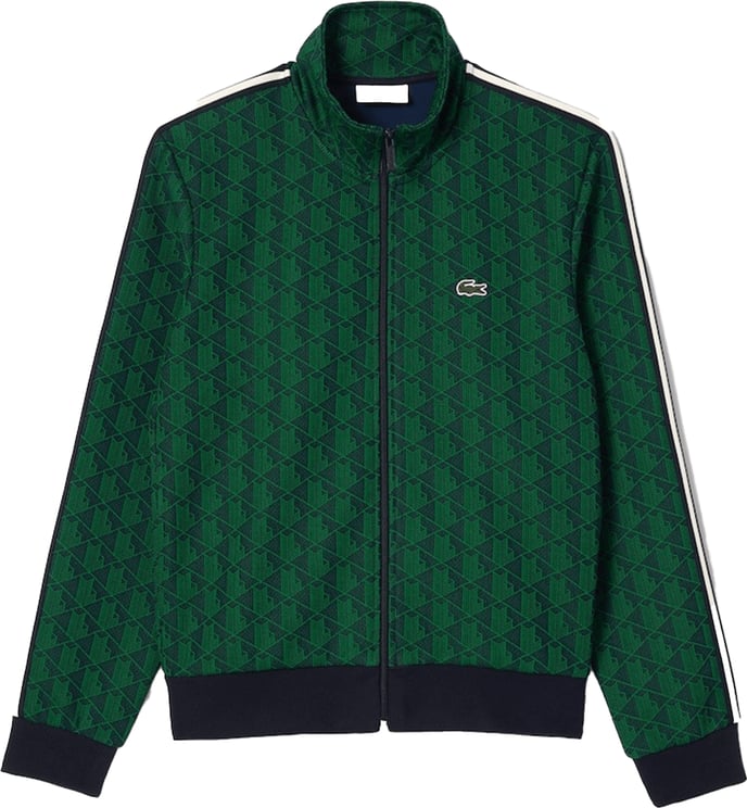 Lacoste sweatshirt zippe monogramme Groen