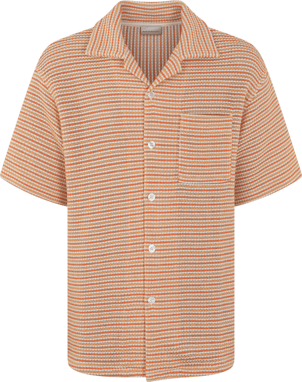 Drôle de Monsieur Heren Tweed Shirt Oranje Geel
