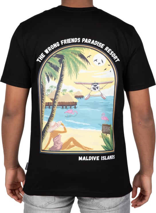 Wrong Friends MALDIVES T-SHIRT - BLACK Zwart