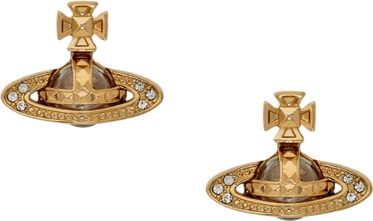 Vivienne Westwood Pina Bas Relief Earrings Gold/crystal Divers